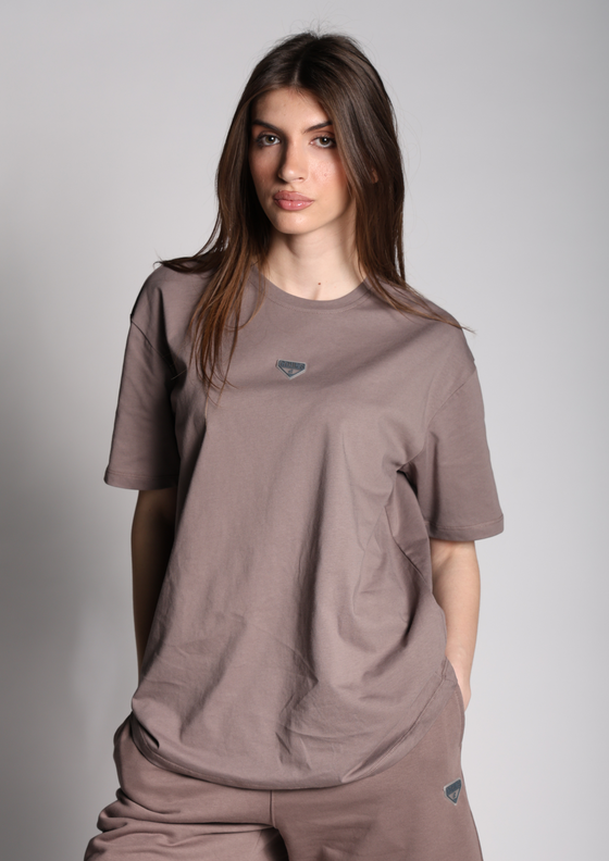 Oversize Cotton Label T-shirt For Women