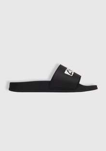  Slide Flat Rubber Sandals in Black